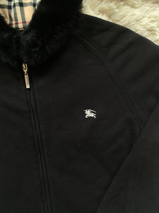 Burberry fur zip-up hoodie (L)