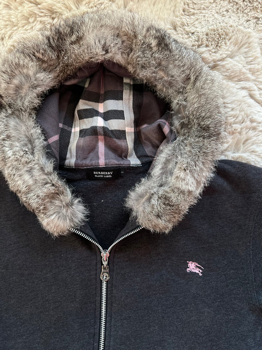 Burberry Black Label fur hoodie (L)