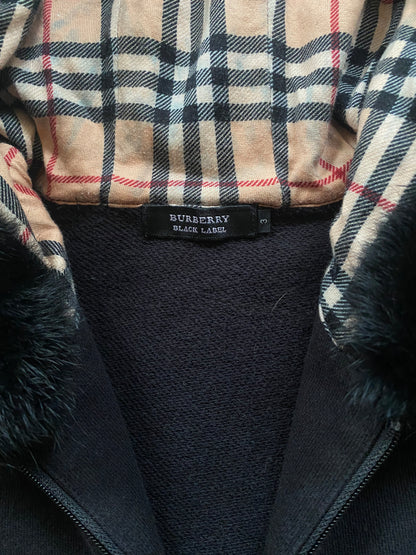 Burberry fur zip-up hoodie (L)