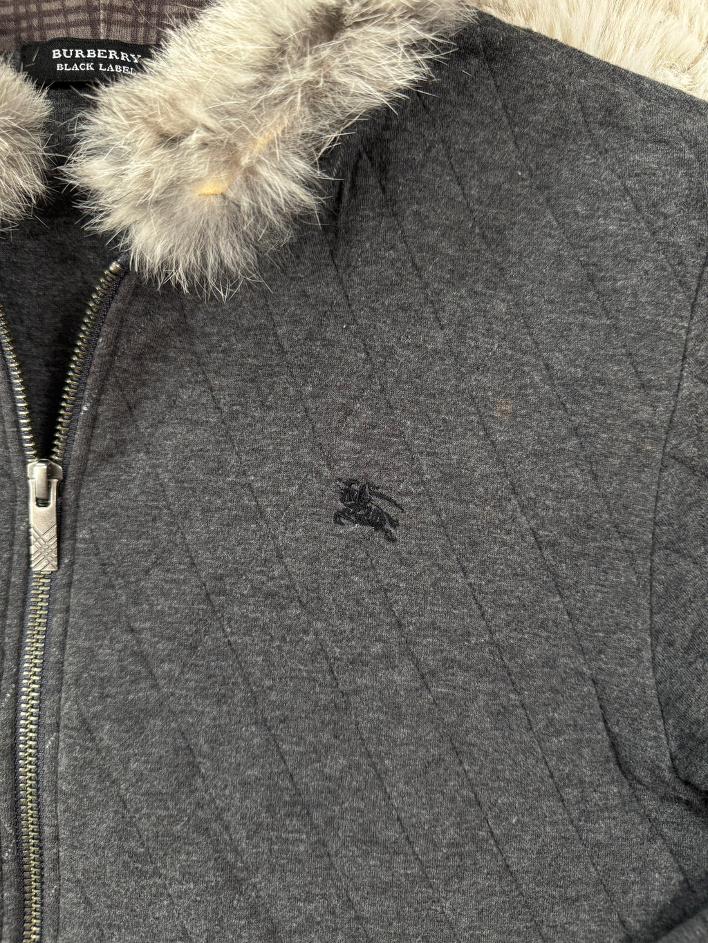 Burberry Black Label fur hoodie (M)