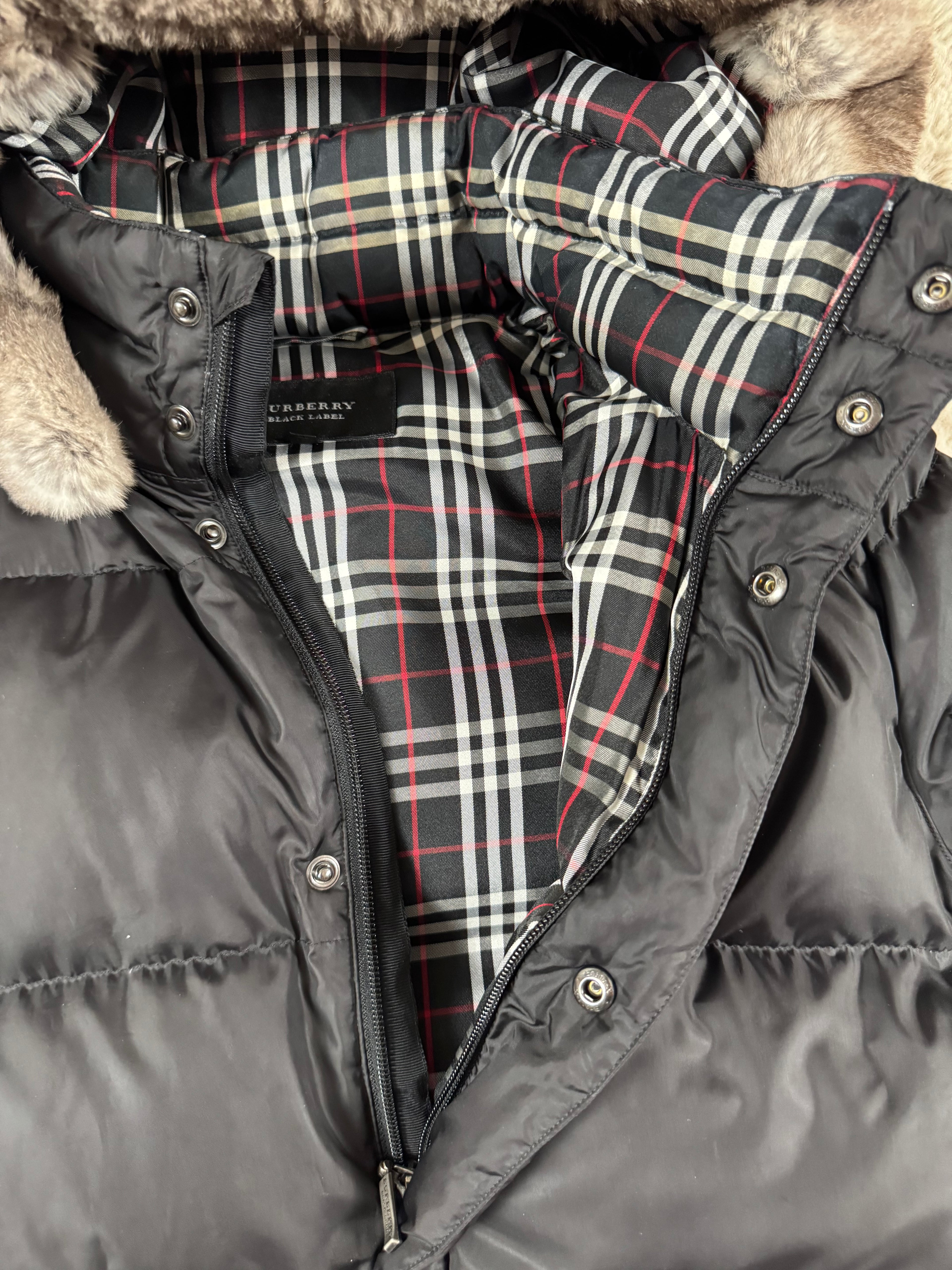 Burberry Black Label fur puffer (L)