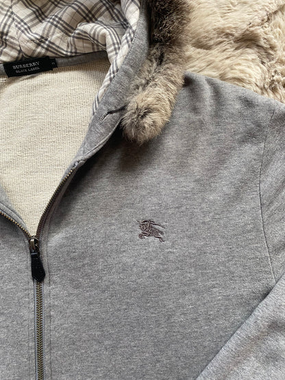 Burberry fur zip-up hoodie (L)