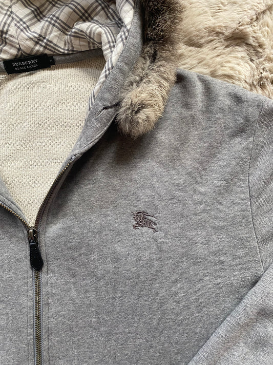 Burberry fur zip-up hoodie (L)