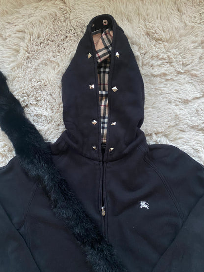Burberry fur zip-up hoodie (L)