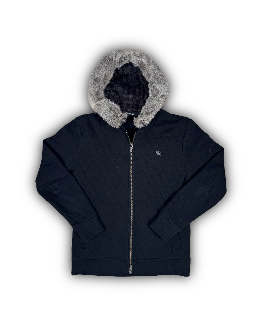 Japanese Burberry fur hoodie (M)