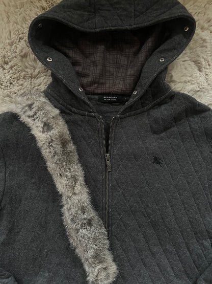 Burberry Black Label rabbit fur hoodie (L)