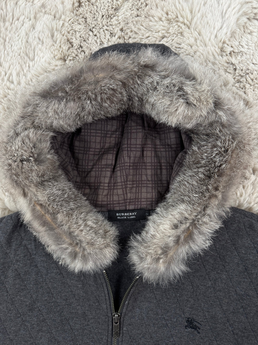 Burberry Black Label fur hoodie (M)