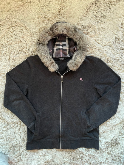 Burberry Black Label fur hoodie (L)