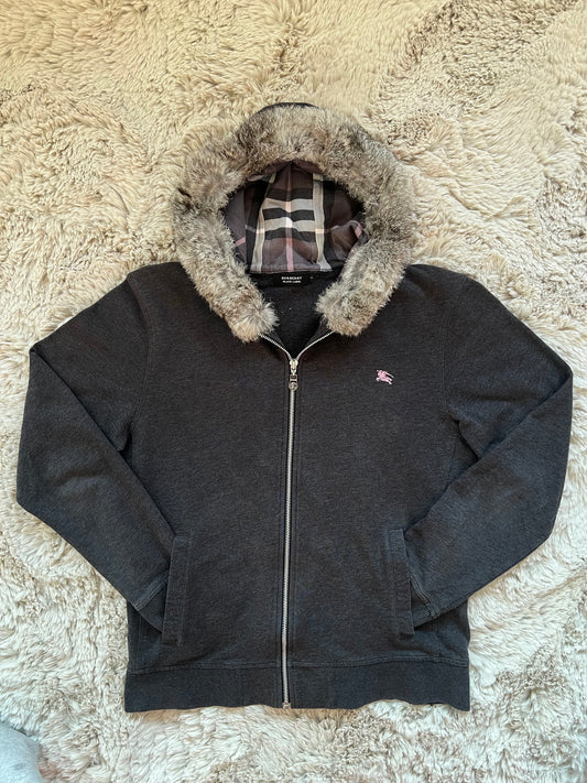 Burberry Black Label fur hoodie (L)