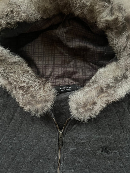 Burberry Black Label rabbit fur hoodie (M)