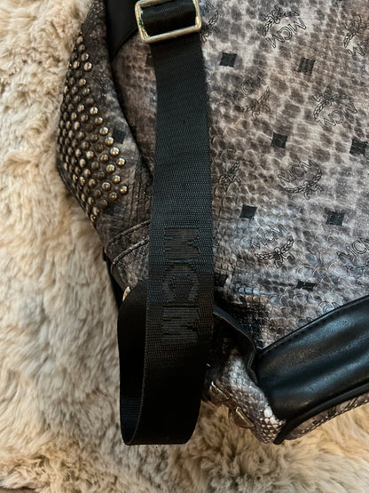 MCM Visetos snakeskin studded backpack 32