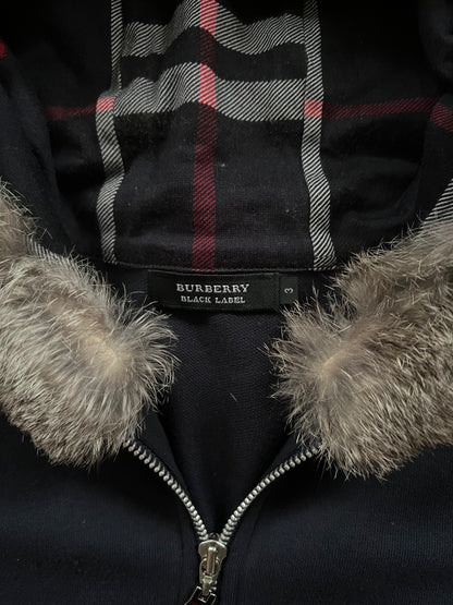 Burberry Black Label rabbit fur hoodie (L)