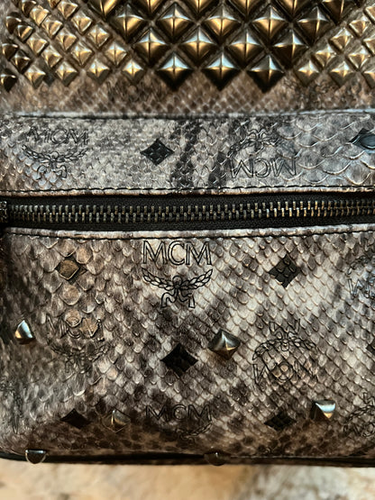 MCM Visetos snakeskin studded backpack 32