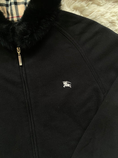 Burberry fur zip-up hoodie (L)