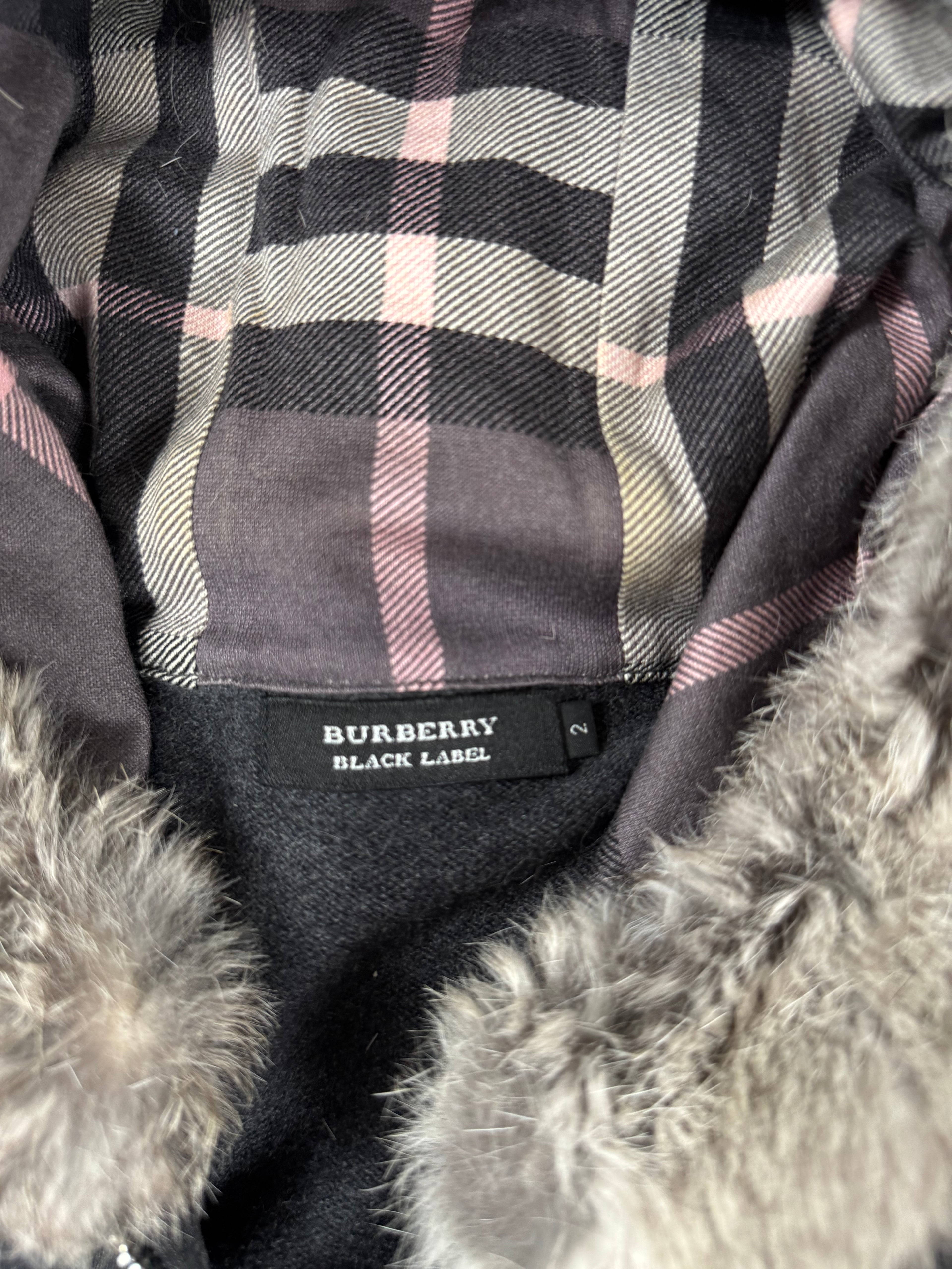Burberry Black Label fur hoodie (M)