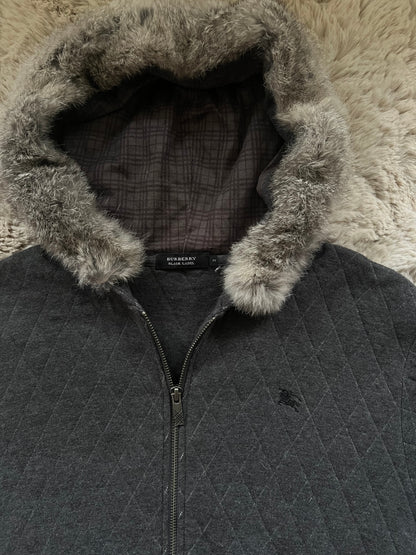 Burberry Black Label rabbit fur hoodie (L)