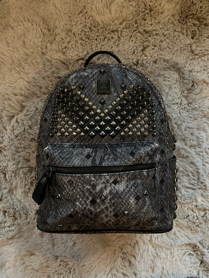 MCM Visetos snakeskin studded backpack 32