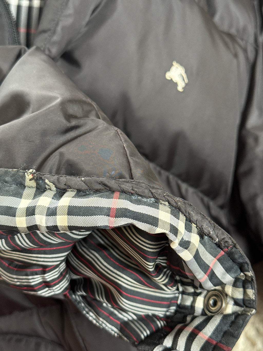 Burberry Black Label fur puffer (L)