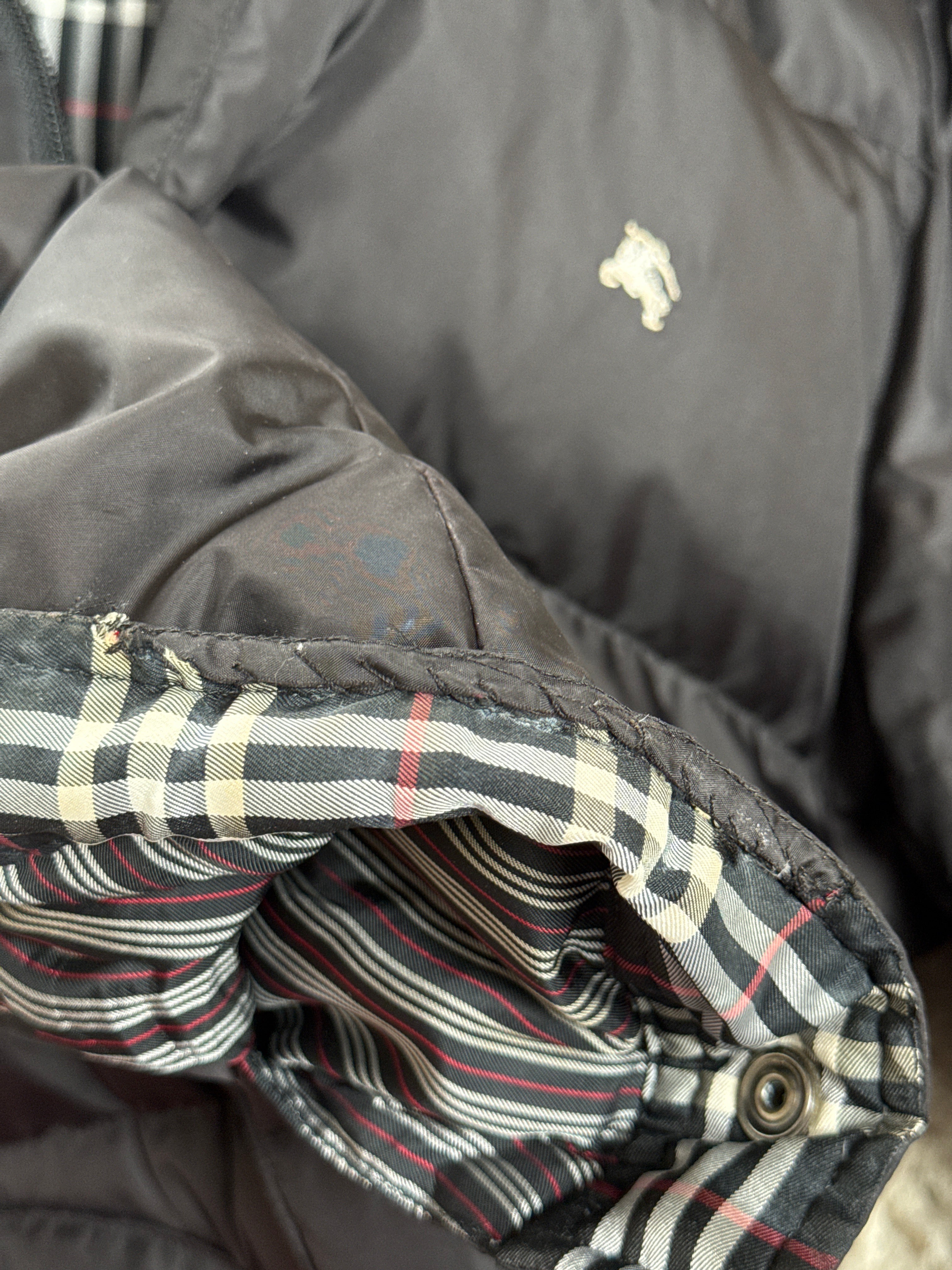 Burberry Black Label fur puffer (L)