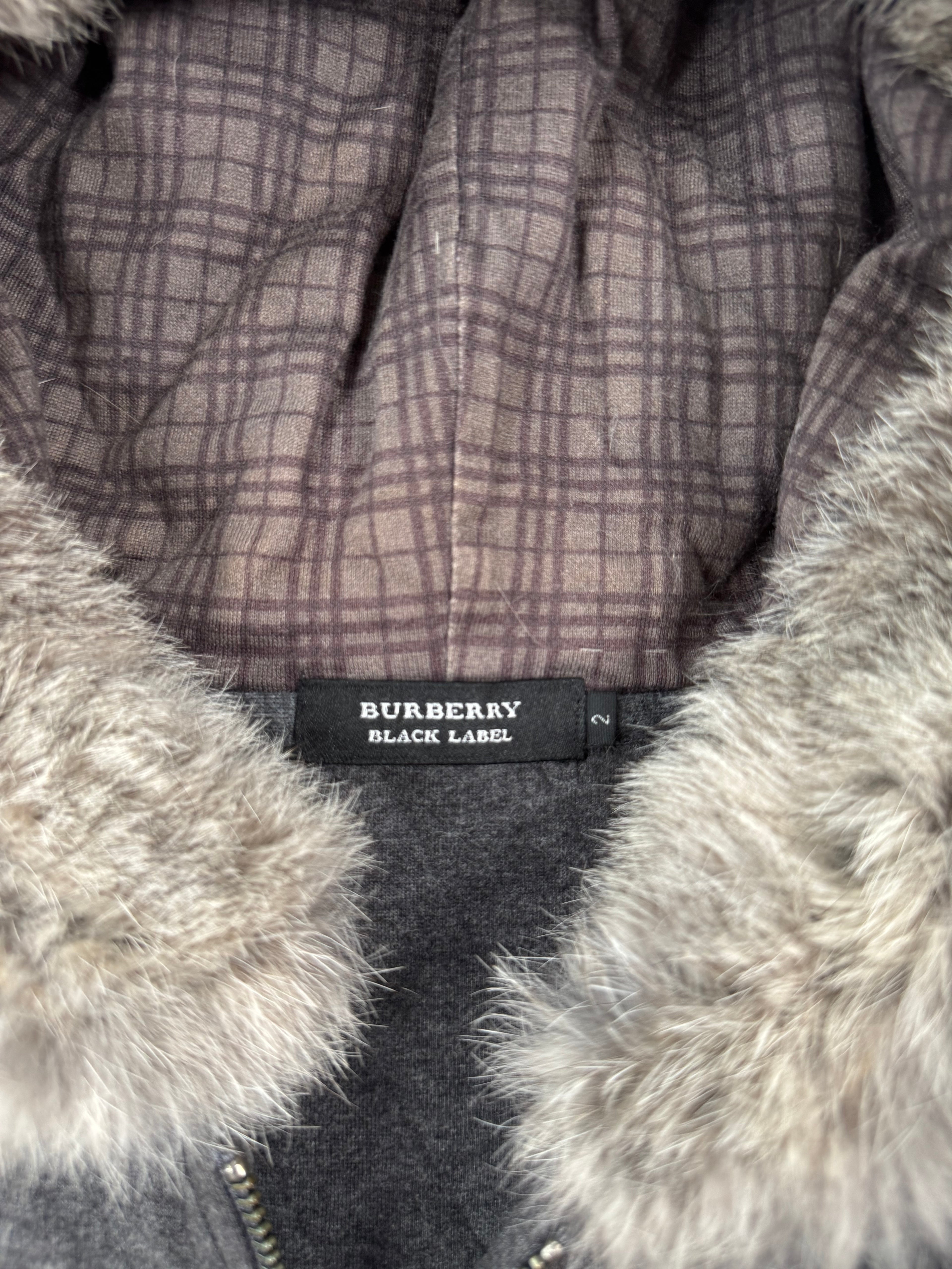 Burberry Black Label fur hoodie (M)