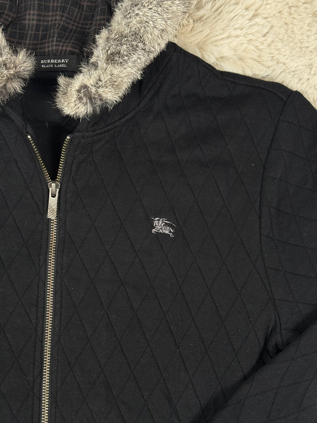 Japanese Burberry fur hoodie (M)