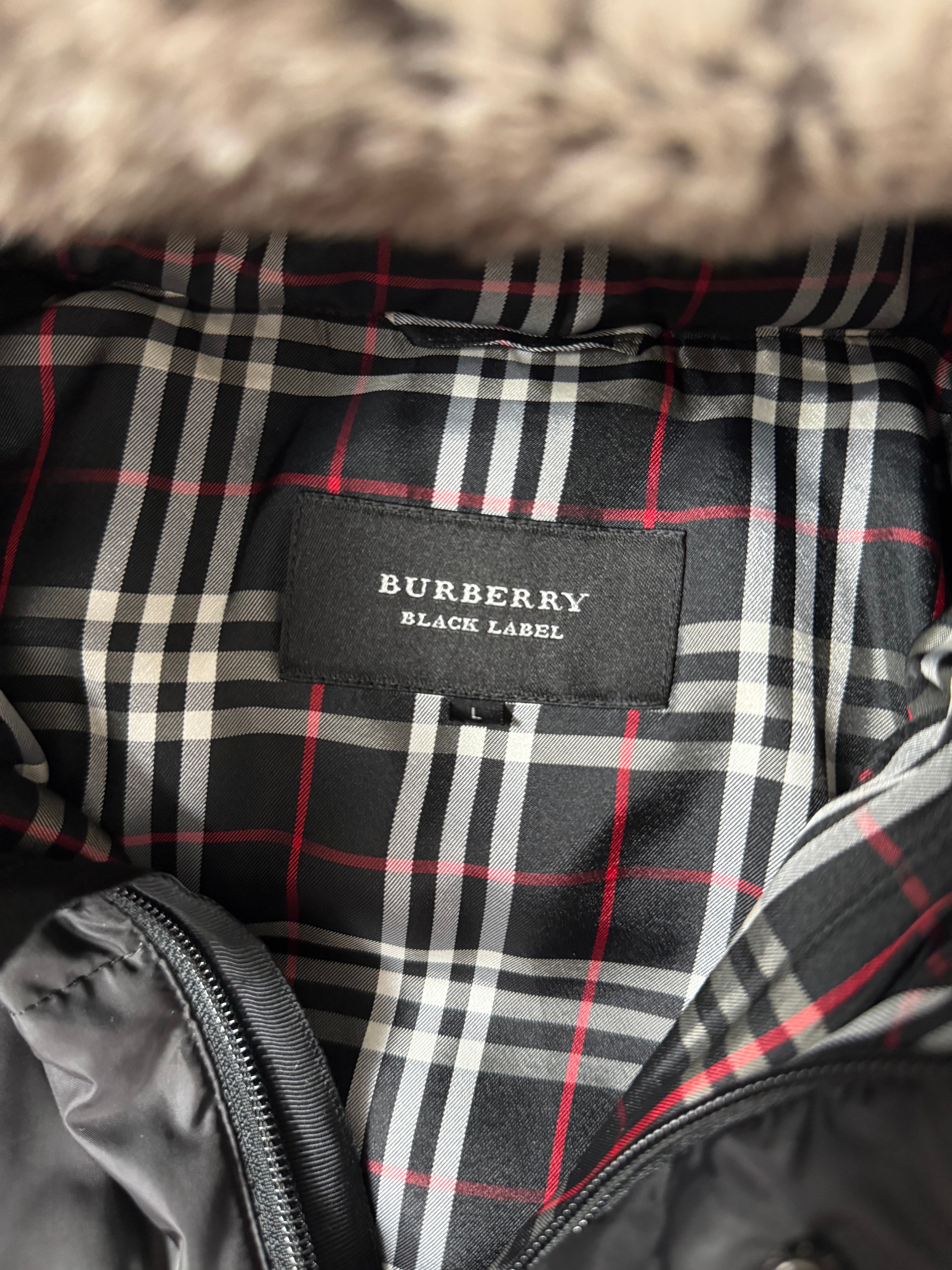 Burberry Black Label fur puffer (L)