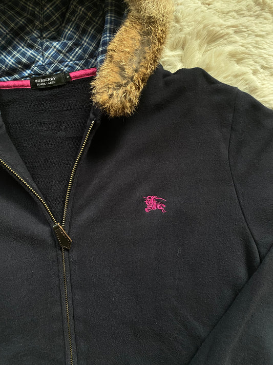Burberry fur zip-up hoodie (L)