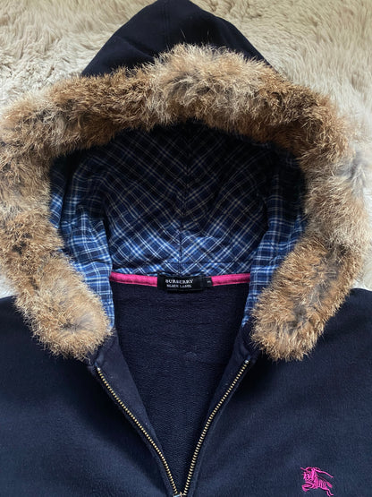 Burberry fur zip-up hoodie (L)