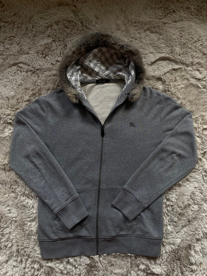 Burberry fur zip-up hoodie (L)
