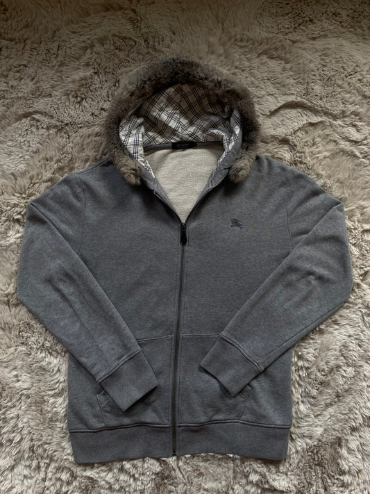 Burberry fur zip-up hoodie (L)