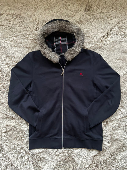 Burberry Black Label rabbit fur hoodie (L)
