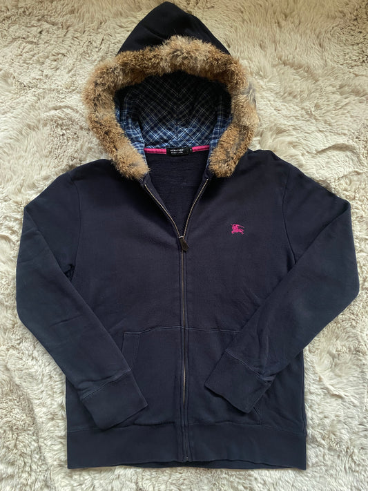 Burberry fur zip-up hoodie (L)