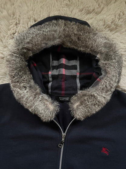 Burberry Black Label rabbit fur hoodie (L)