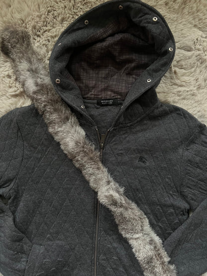 Burberry Black Label rabbit fur hoodie (M)