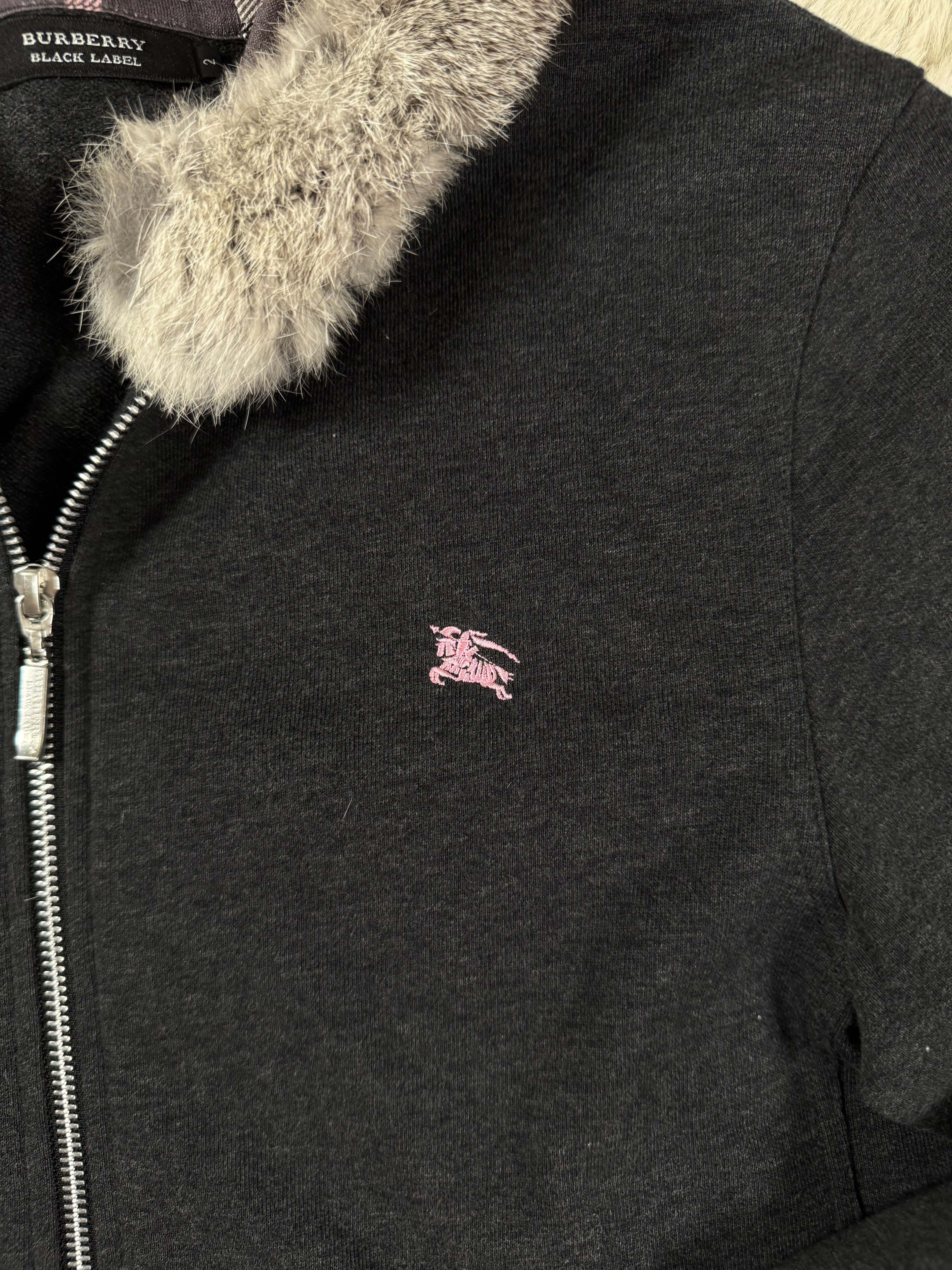 Burberry Black Label fur hoodie (M)
