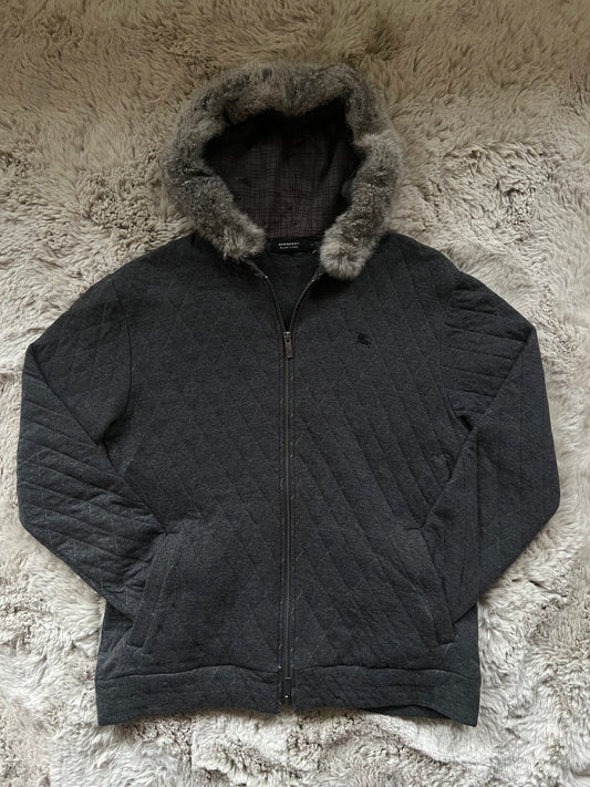 Burberry Black Label rabbit fur hoodie (L)