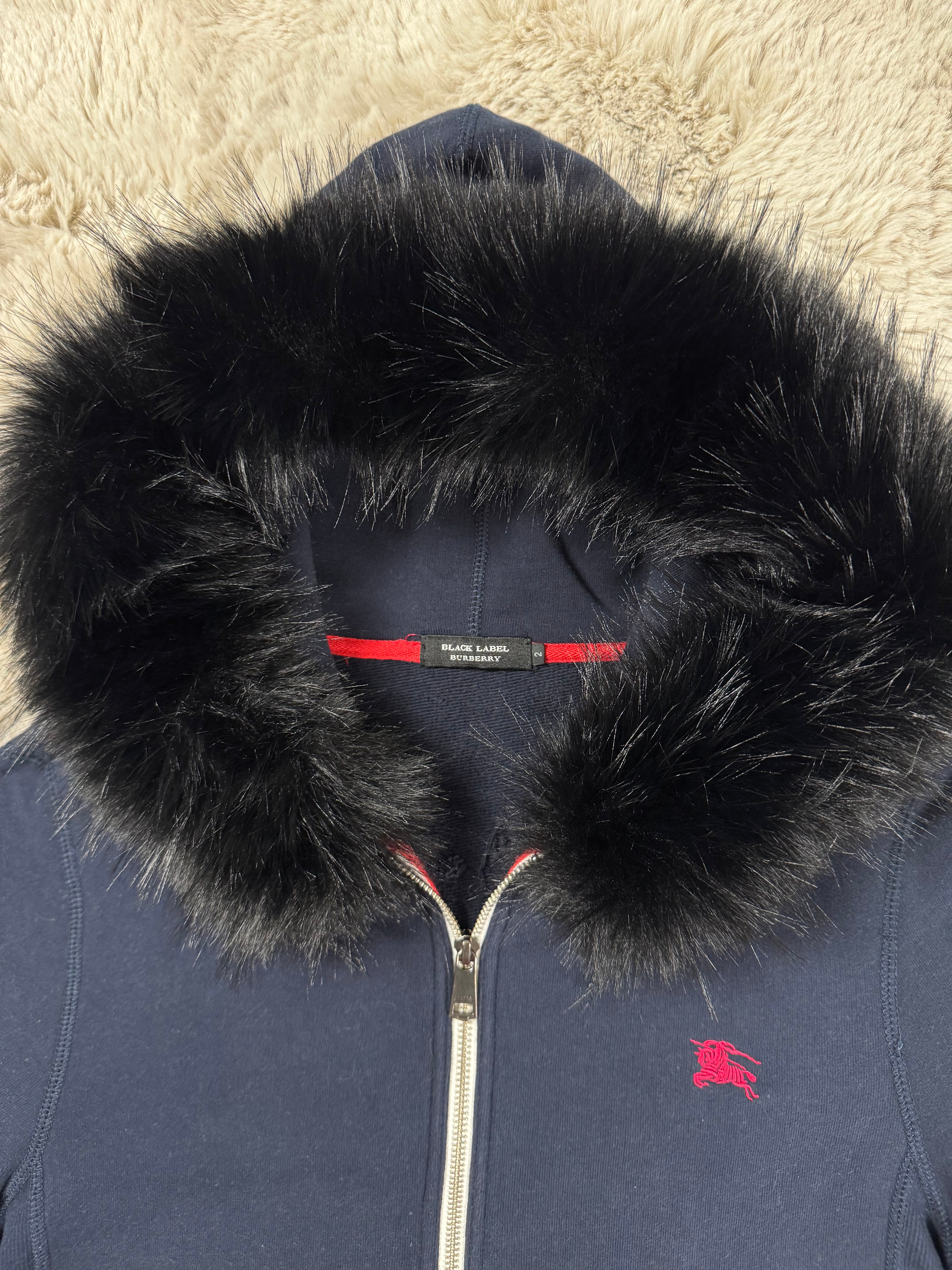 Burberry Black Label fur hoodie (M)