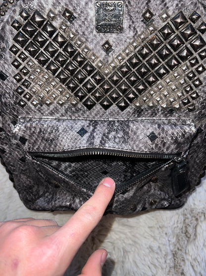 MCM Visetos snakeskin studded backpack 32