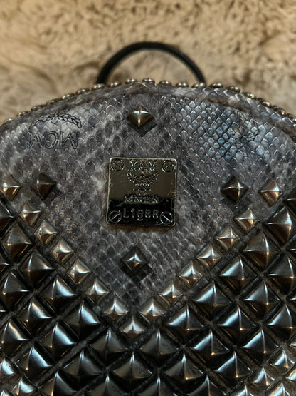 MCM Visetos snakeskin studded backpack 32