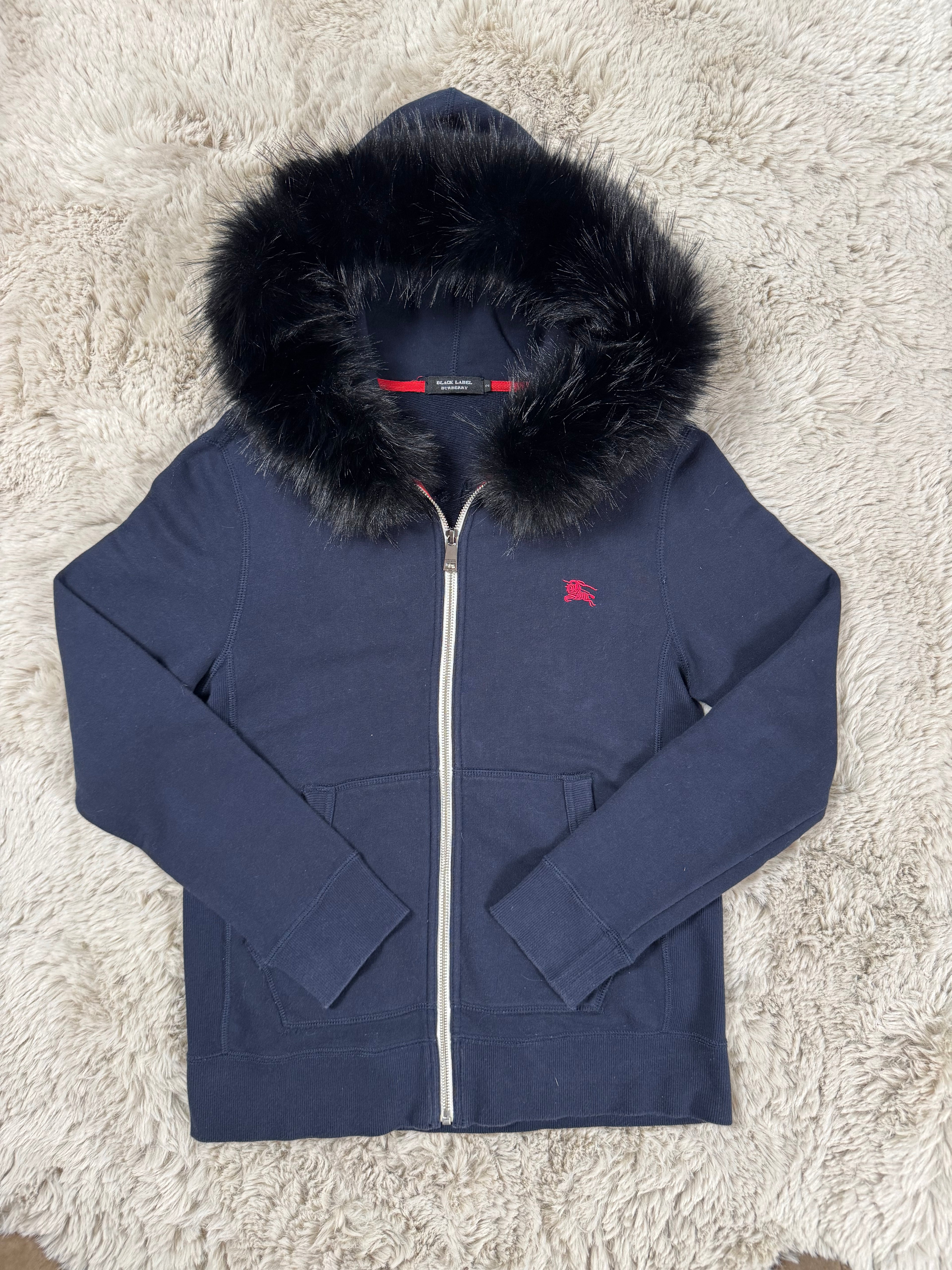 Burberry Black Label fur hoodie (M)